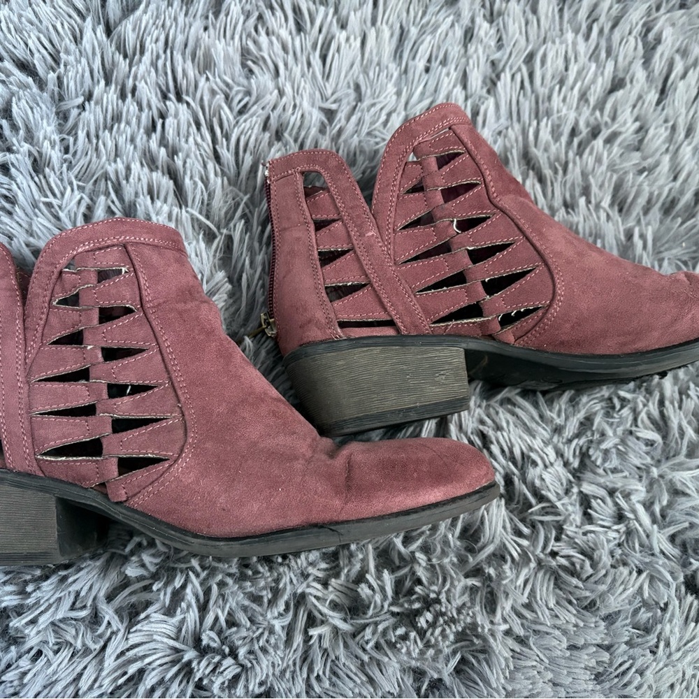 Women's Suede Ankle Boots - pink